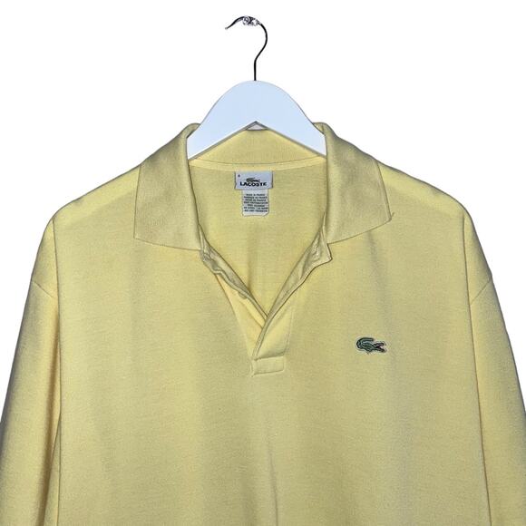 Lacoste Yellow Polo Shirt Top made in France Preppy Style Plus Size Cotton 4XL - Picture 5 of 13